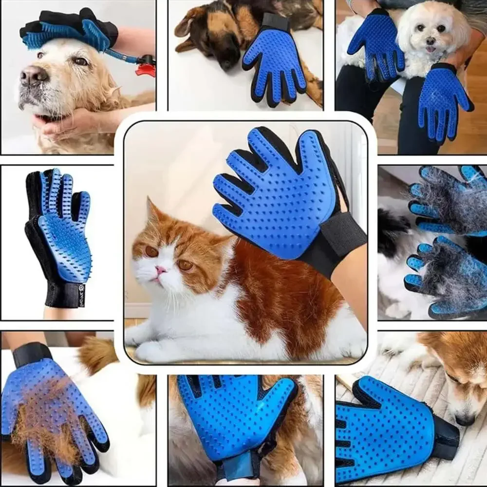 Pet Hair Remover Shower Gloves Puppy Cats Bath Brush Cleaning Silicone Comb Glov